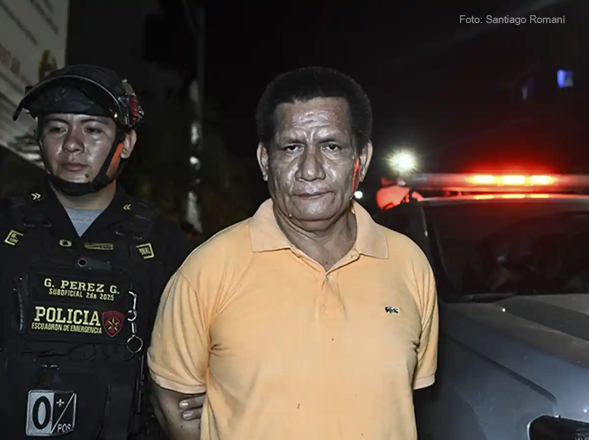 El empresario Hugo Soria Flores tras ser capturado por la Policía Nacional de Perú en Ucayali. Foto: cortesía Santiago Romaní
